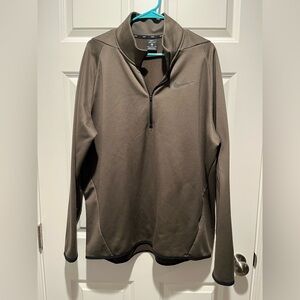 Nike Men's DRI-FIT Olive Green Fleece Therma Fit Half Zip Pullover Top XL - EUC!